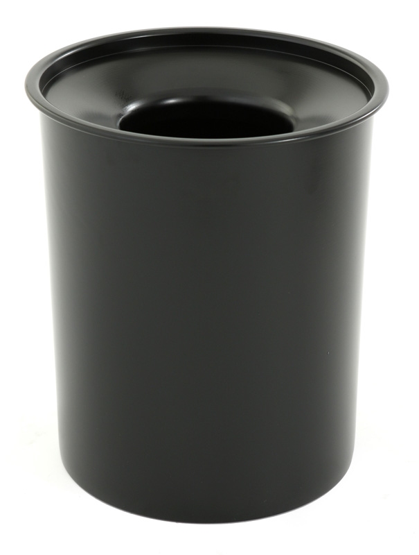 Stalen vlamdovende papierbak 20 ltr zwart