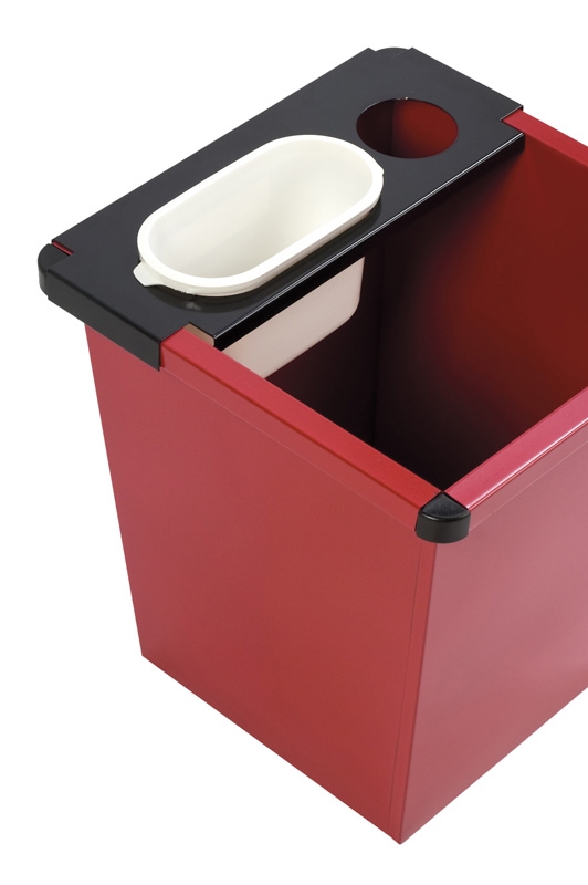 Vierkant tapse papierbak rood