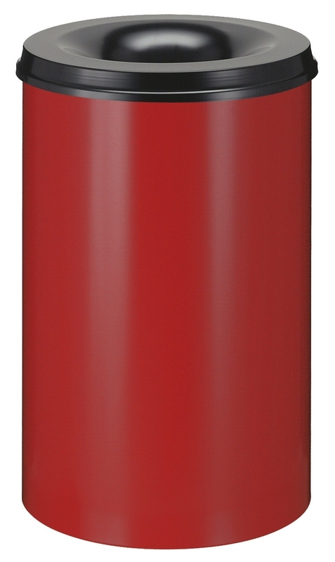 Vlamdovende papierbak 110 ltr  rood, zwart