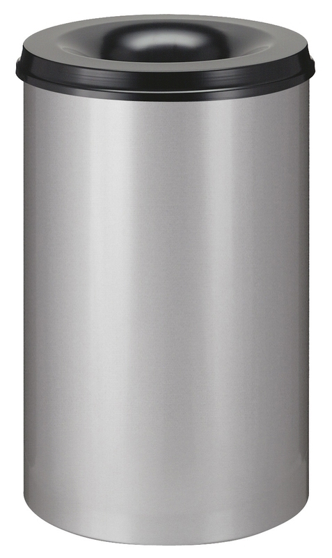 Vlamdovende papierbak 110 ltr aluminiumgrijs, zwart