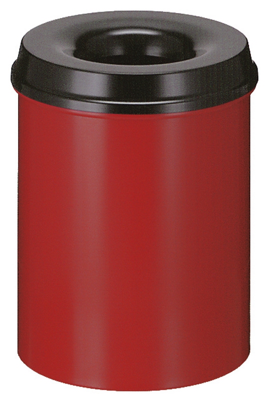 Vlamdovende papierbak 15 ltr rood, zwart