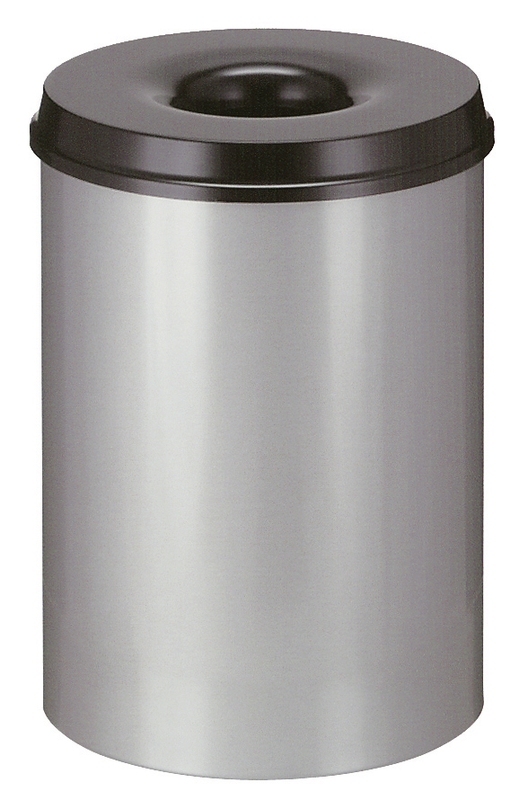 Vlamdovende papierbak 30 ltr grijs, zwart