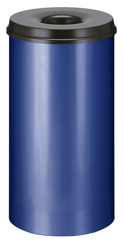 Vlamdovende papierbak 50 ltr blauw, zwart