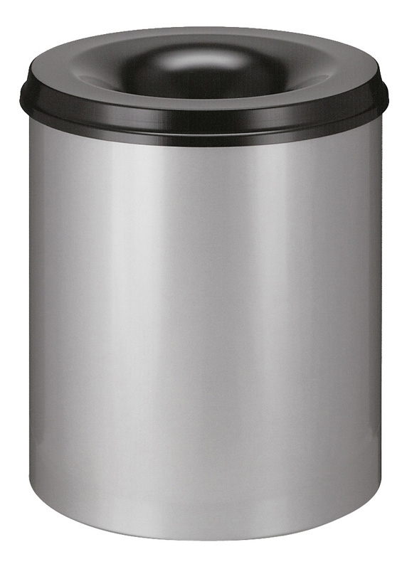 Vlamdovende papierbak 80 ltr aluminiumgrijs, zwart