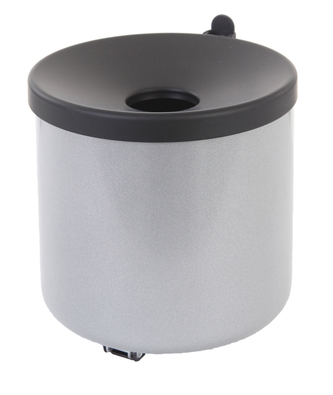Vlamdovende wandasbak 2 ltr aluminium, zwart