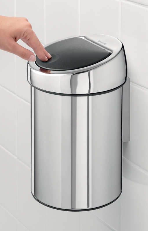 Wandafvalemmertje Touch bin, Brabantia RVS